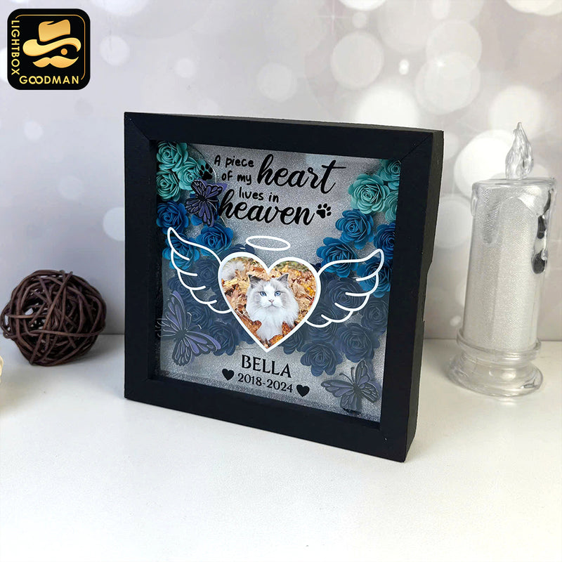 Custom Wings Pet Memorial – Paper Cut Flower Shadow Box File - Cricut File - 7x7 Inches - LightBoxGoodMan