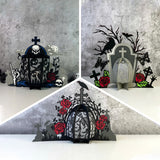 Pack 3 Lantern Tombstone - 3D Halloween Tombstone Lantern File - Cricut File - LightBoxGoodMan