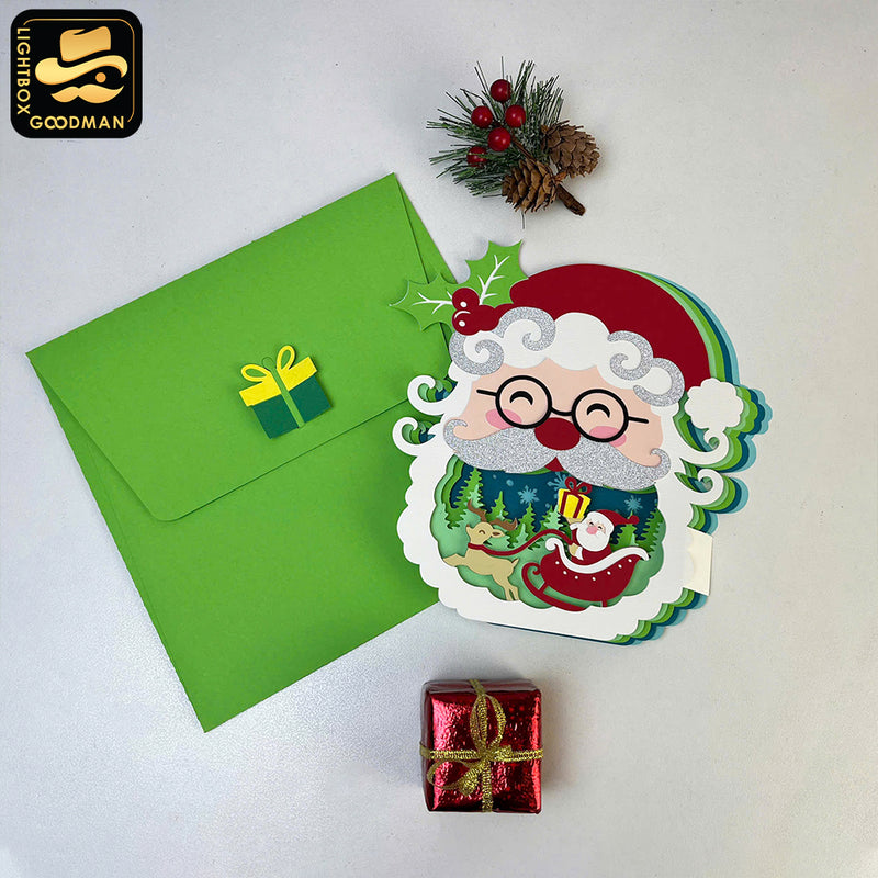 Santa - 3D Christmas Pop-up Card File - Cricut File 1 - LightBoxGoodMan