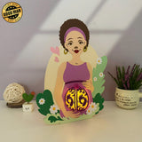 Pregnant Mother - 3D Pregnant Mom Shaped Lantern File - Cricut File 3 - LightBoxGoodMan