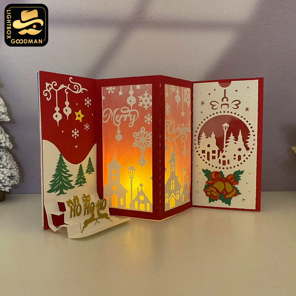 Christmas 2 - 3D Christmas Pop-up Card File - Cricut File 1 - LightBoxGoodMan