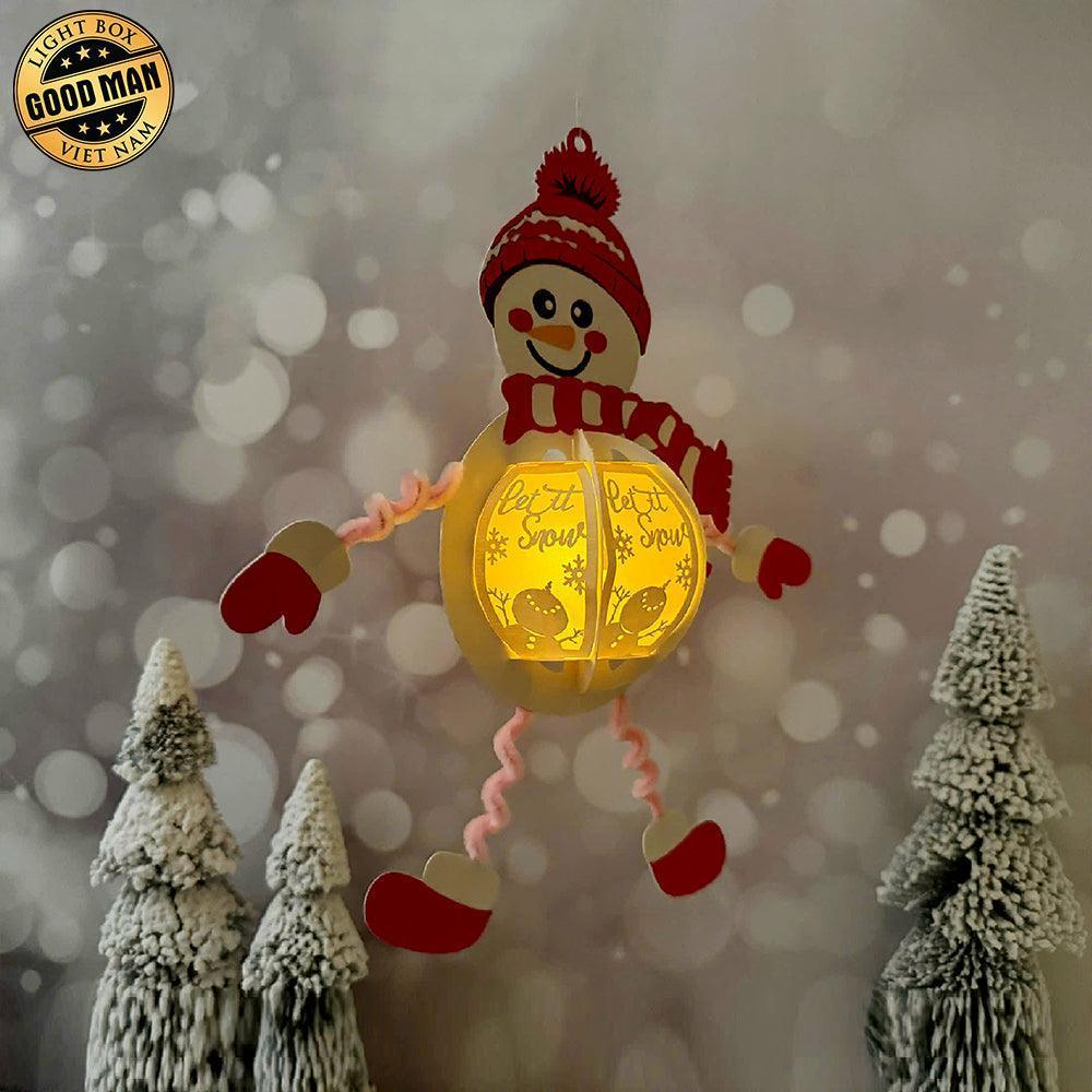 Snowman Hanging - 3D Christmas Lantern File - Cricut File 1 - LightBoxGoodMan