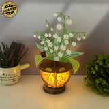 Lily Of The Valley - 3D Flower Pot Lantern File - Cricut File 1 - LightBoxGoodMan