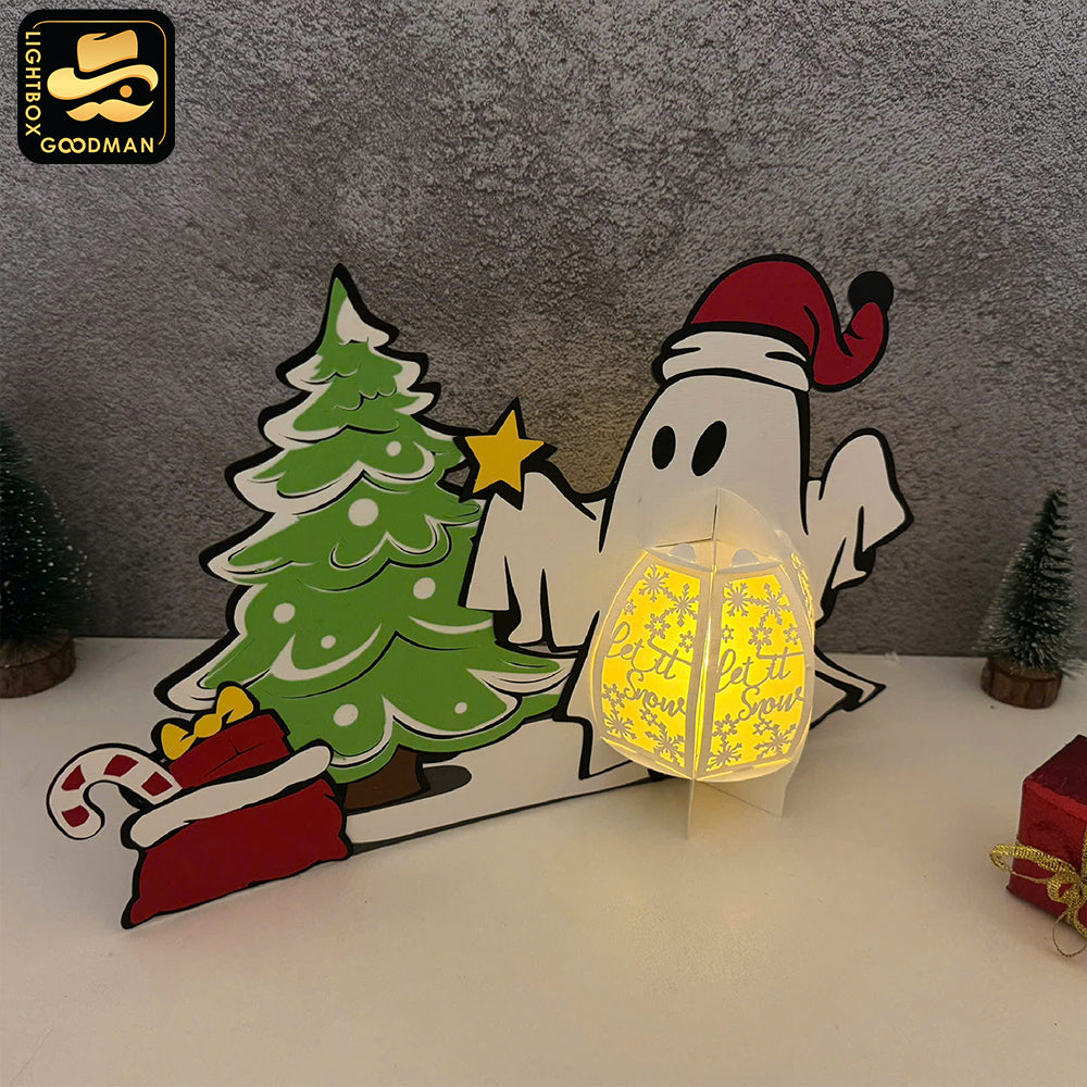 Christmas Ghost 2 - 3D Christmas Lantern File - Cricut File 3 - LightBoxGoodMan