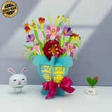 Flower Bouquet - 3D Flower Bouquet Lantern File - Cricut File 2 - LightBoxGoodMan