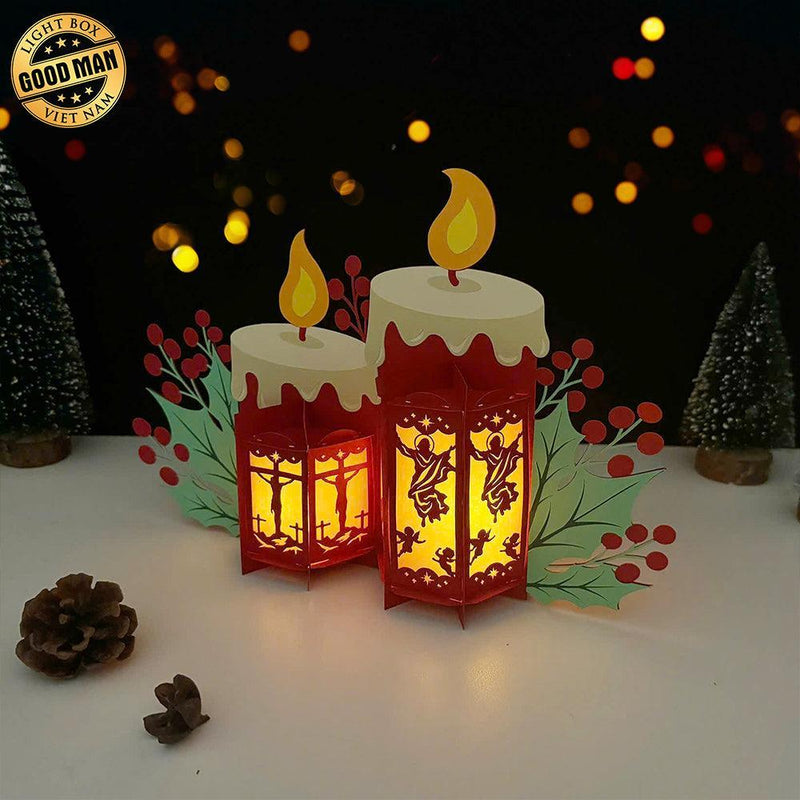 Jesus - 3D Christmas Candles Lantern File - Cricut File 1 - LightBoxGoodMan
