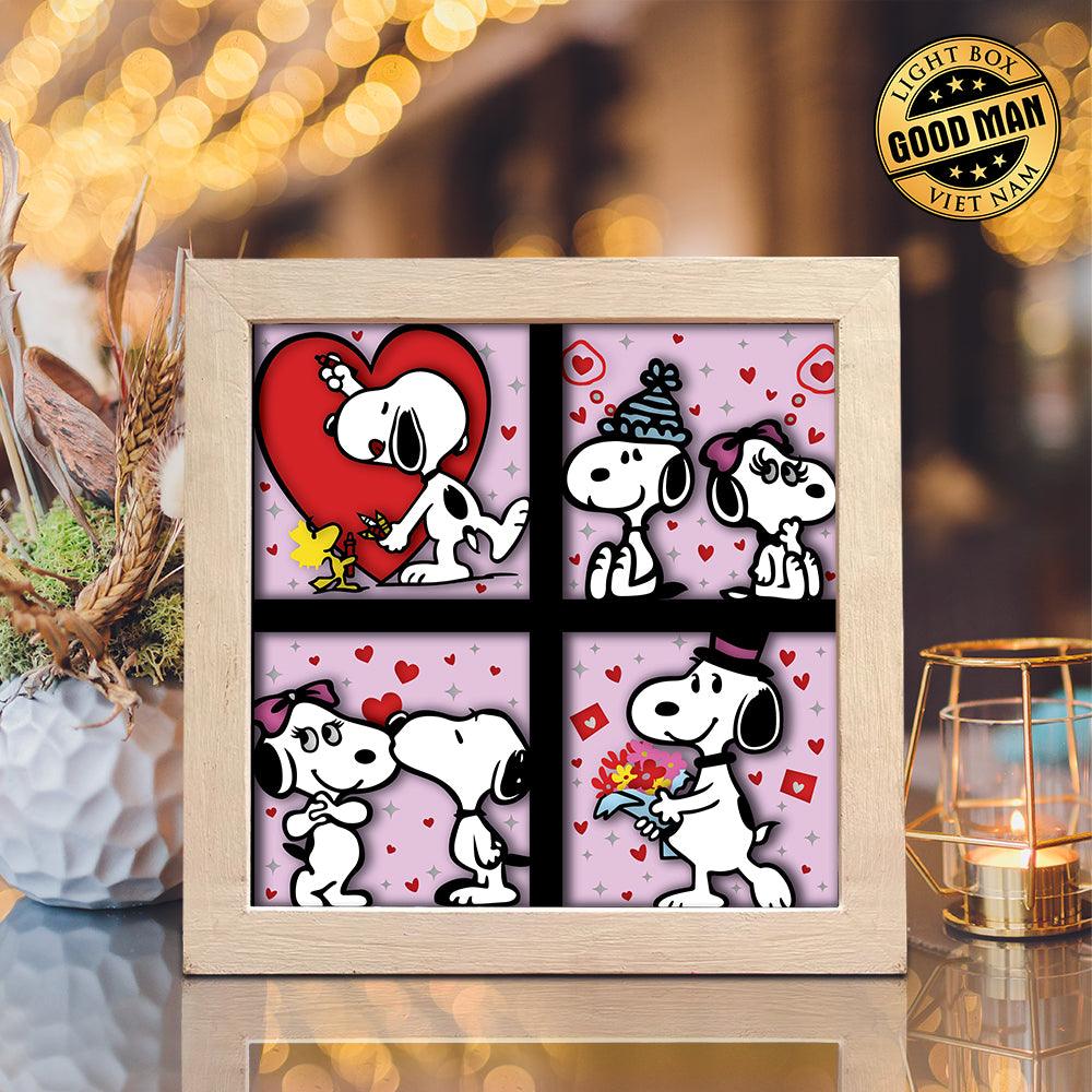 Snoopy Valentine – Paper Cut Light Box File - Cricut File - 8x8" - LightBoxGoodMan