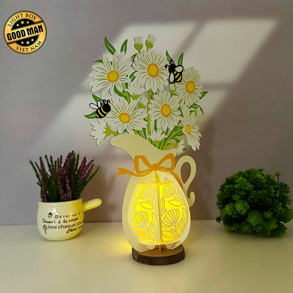 Daisy - 3D Flower Vase Lantern File - Cricut File 4 - LightBoxGoodMan