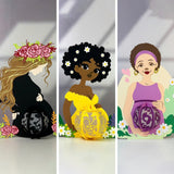 Pack 3 Different Pregnant Mother - 3D Pregnant Mom Shaped Lantern File - Cricut File - LightBoxGoodMan