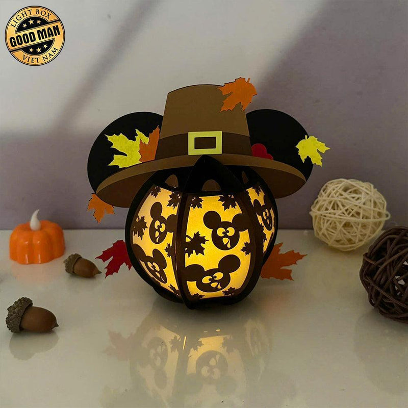 Mickey - Thanksgiving Themed 3D Disney Mouse Lantern File - Cricut File 1 - LightBoxGoodMan