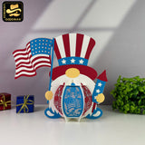 4th Of July Gnome - 3D America Lantern File - Cricut File - LightBoxGoodMan