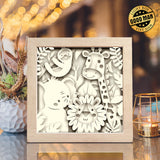Funny Animals – Paper Cut Light Box File - Cricut File - 8x8 inches - LightBoxGoodMan