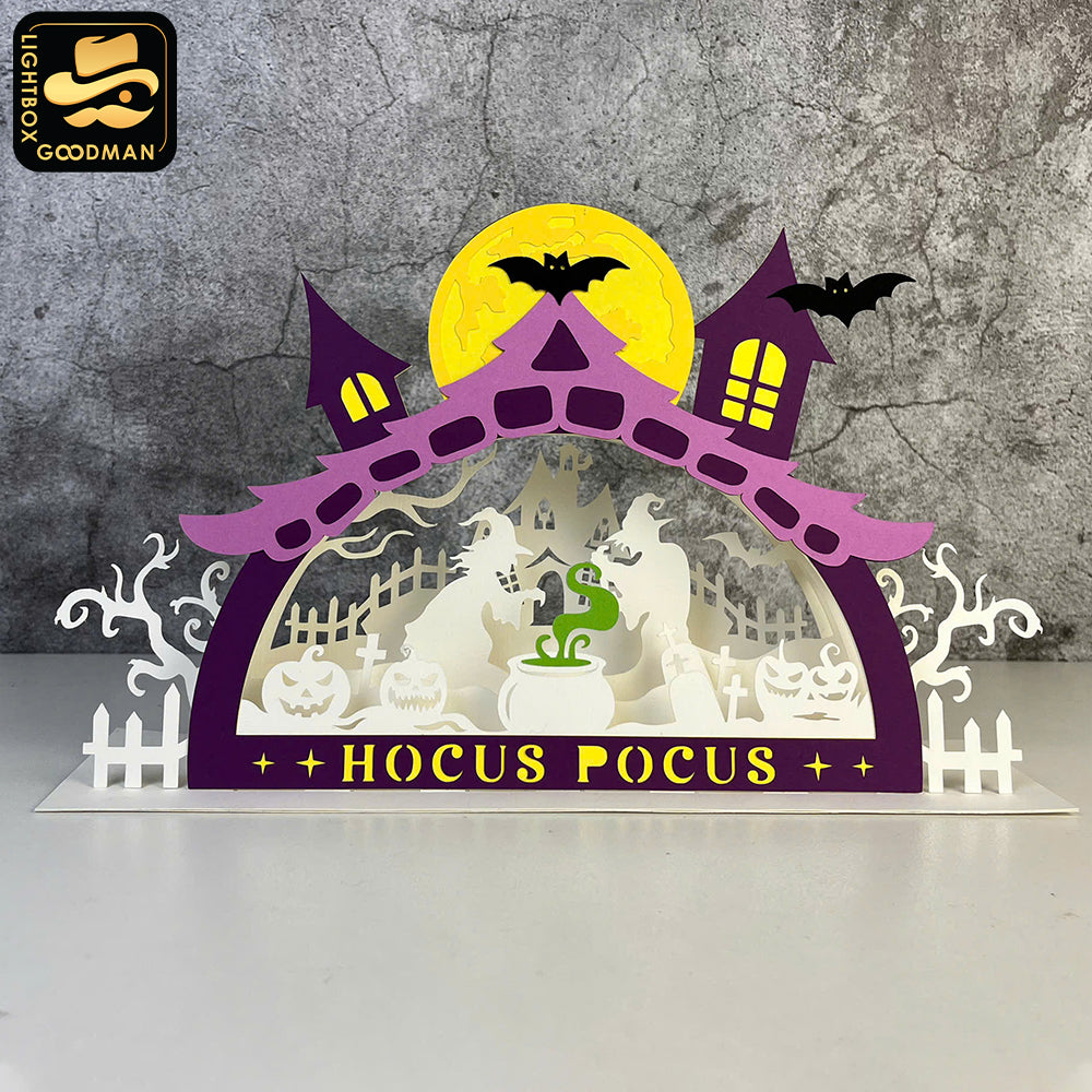 Witch Halloween - 3D Halloween Pop-up Half Circle - Cricut File 1 - LightBoxGoodMan