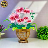 Orchid - 3D Flower Pot Lantern File - Cricut File 1 - LightBoxGoodMan