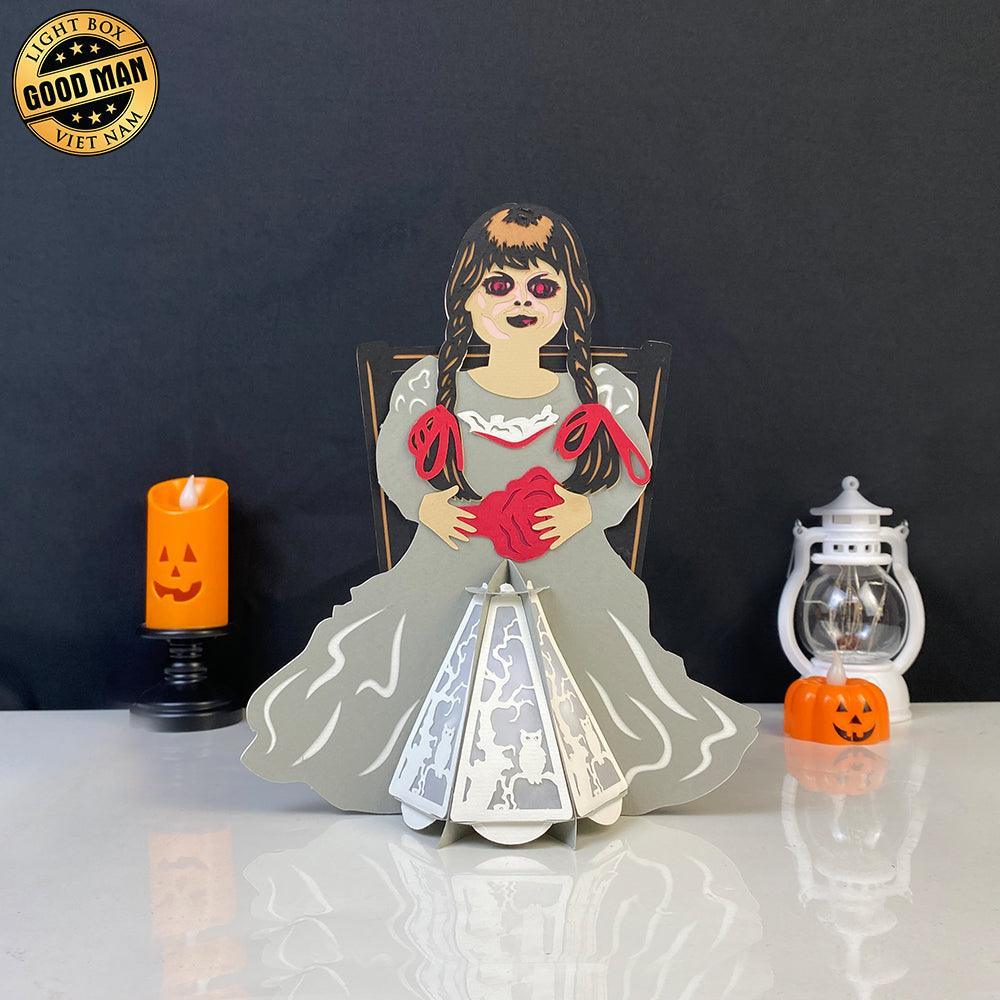 Annabelle - Halloween Themed 3D Lantern File - Cricut File 1 - LightBoxGoodMan