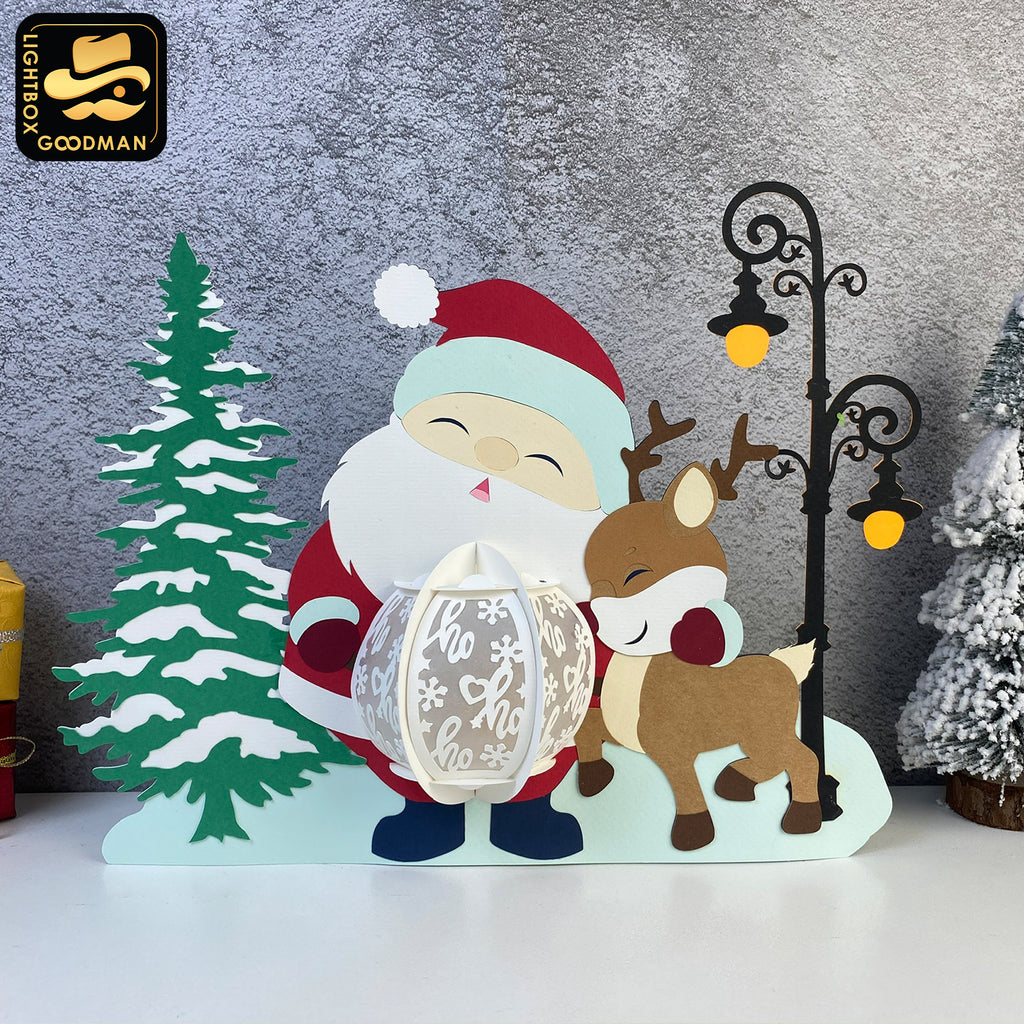 Santa Claus - 3D Christmas Lantern File - Cricut File 3 - LightBoxGoodMan