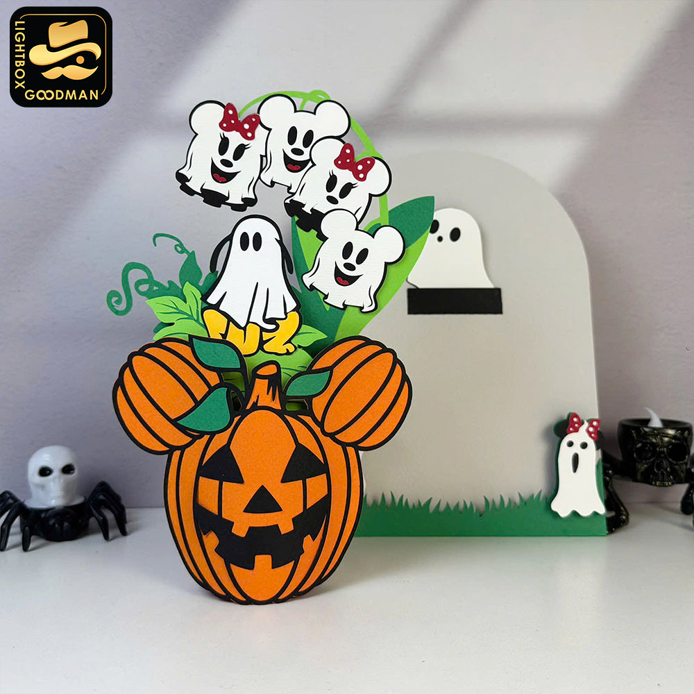Halloween Mickey - 3D Halloween Flowers Vase Pop-up Card File - Cricut File - LightBoxGoodMan