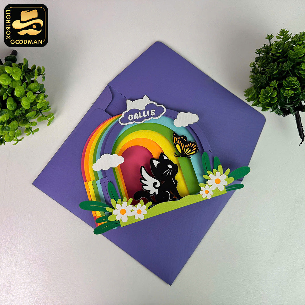 Custom Memorial Pet Cat - 3D Memorial Pop-up Card File - Cricut File 1 - LightBoxGoodMan