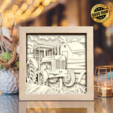 Tractor – Paper Cut Light Box File - Cricut File - 8x8 inches - LightBoxGoodMan