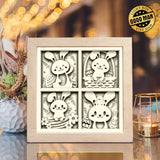 Easter Bunny 4 – Paper Cut Light Box File - Cricut File - 8x8" - LightBoxGoodMan