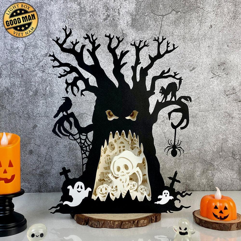 Death - 3D Ghost Tree Papercut Lightbox File - Cricut File 1 - LightBoxGoodMan