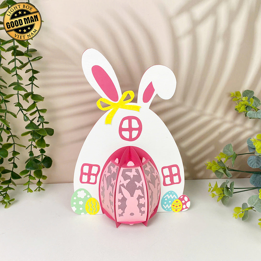 Bunny House - Easter House 3D Lantern File - Cricut File - LightBoxGoodMan