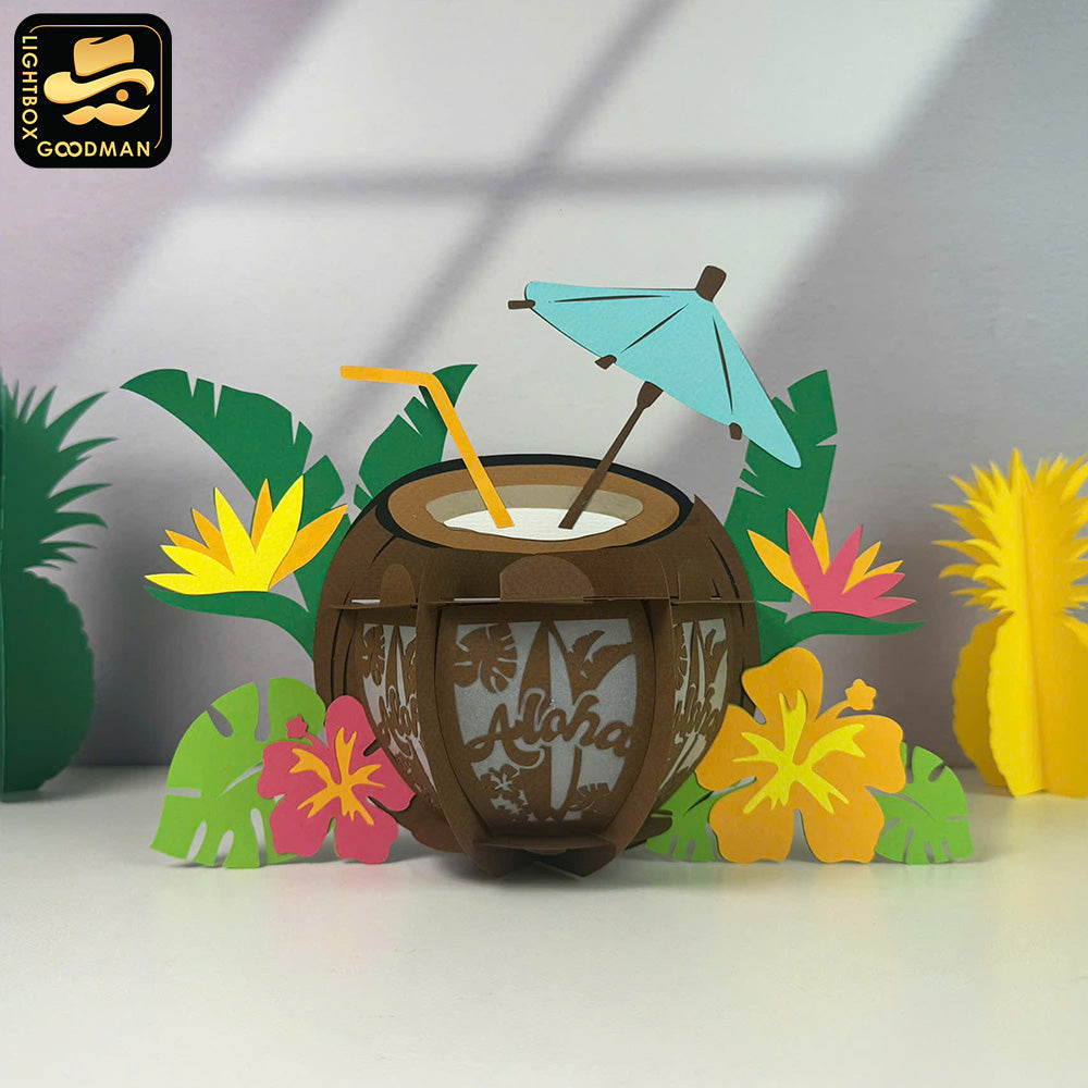 Lantern Coconut - 3D Lantern File - Cricut File 1 - LightBoxGoodMan