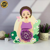 Pregnant Mother - 3D Pregnant Mom Shaped Lantern File - Cricut File 3 - LightBoxGoodMan