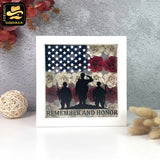 Memorial Day – Paper Cut Flower Shadow Box File - Cricut File - 7x7 Inches - LightBoxGoodMan