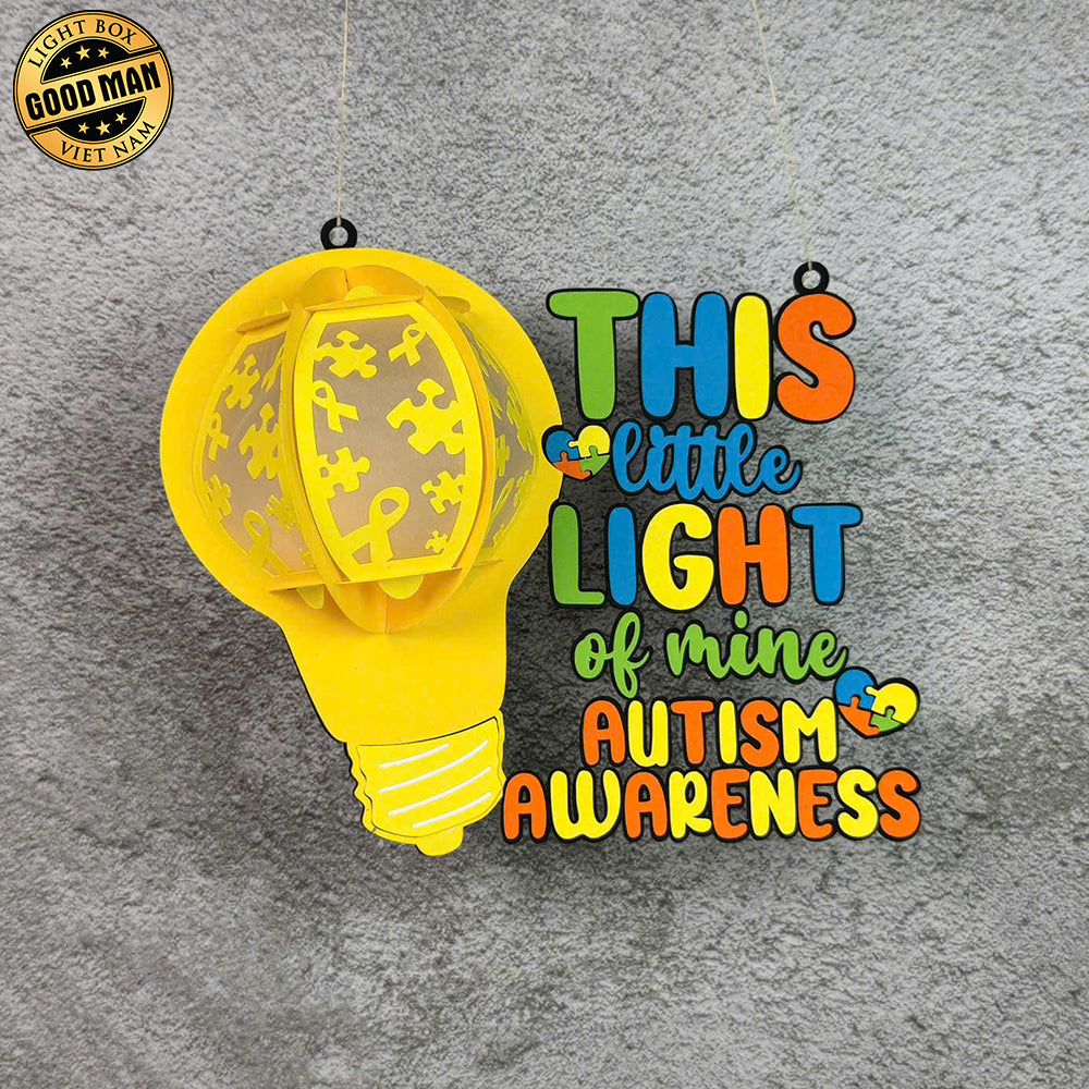 Autism - World Autism Awareness Day Themed 3D Lantern File - Cricut File 2 - LightBoxGoodMan