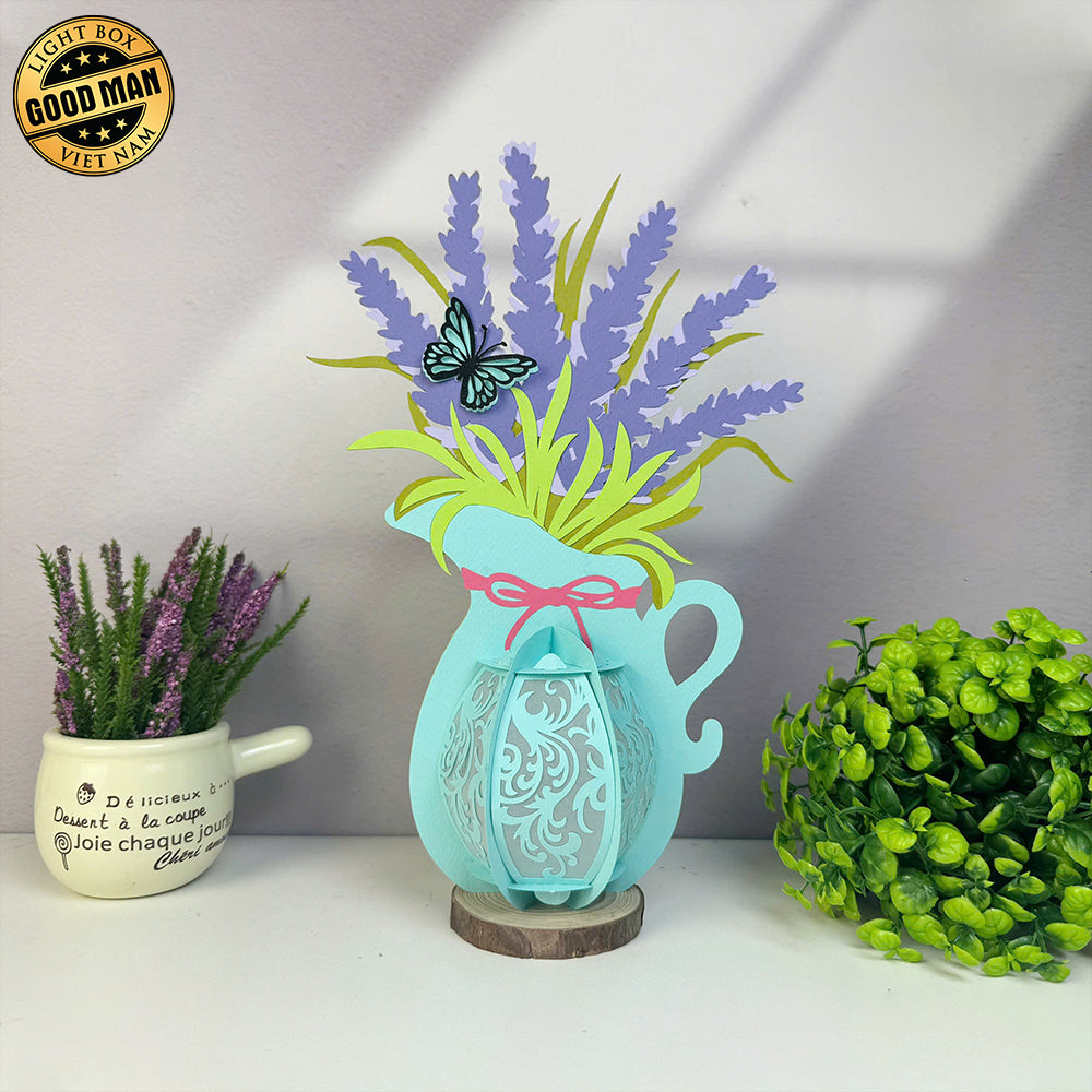 Lavender - 3D Flower Vase Lantern File - Cricut File 4 - LightBoxGoodMan
