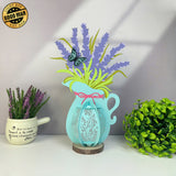 Lavender - 3D Flower Vase Lantern File - Cricut File 4 - LightBoxGoodMan