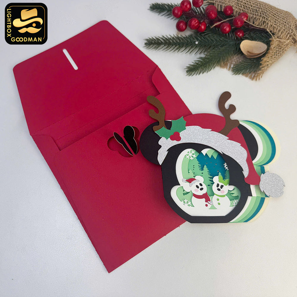 Mickey Christmas - 3D Christmas Pop-up Card File - Cricut File 1 - LightBoxGoodMan