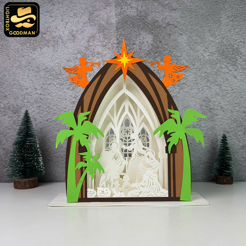 Nativity 3 - 3D Nativity Pop-up File - Cricut File 1 - LightBoxGoodMan