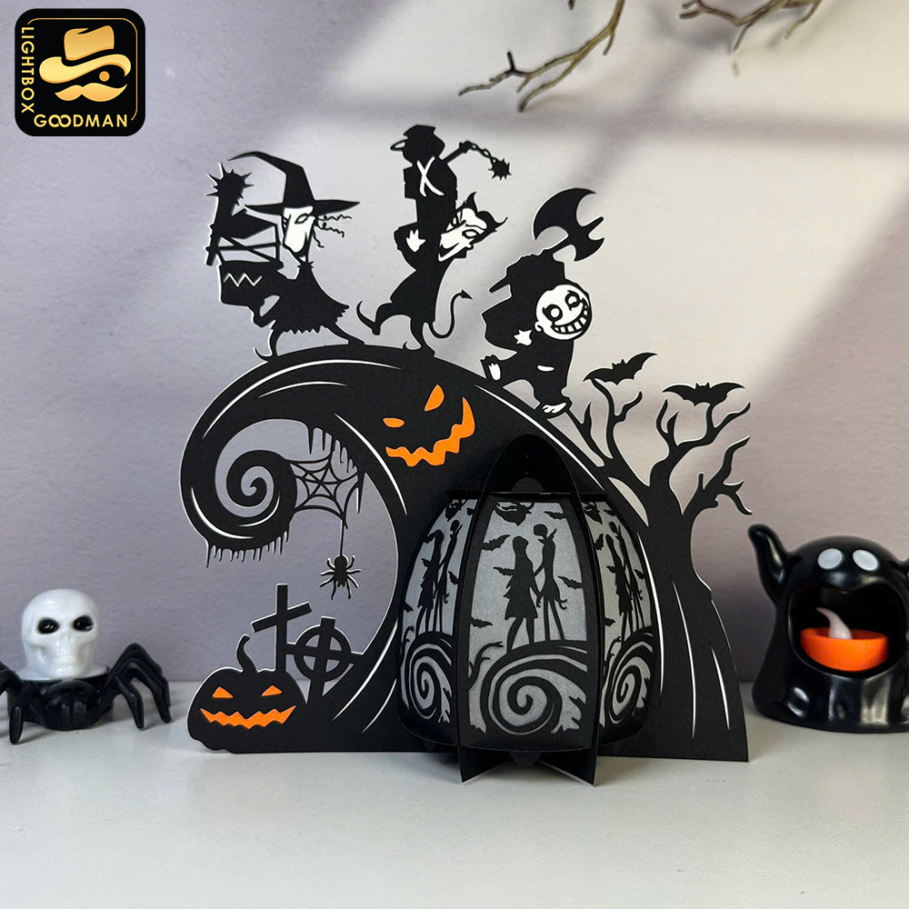 Nightmare Before Christmas - 3D Halloween Lantern File - Cricut File - LightBoxGoodMan