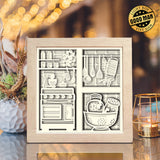 Kitchen 2 – Paper Cut Light Box File - Cricut File - 8x8 inches - LightBoxGoodMan