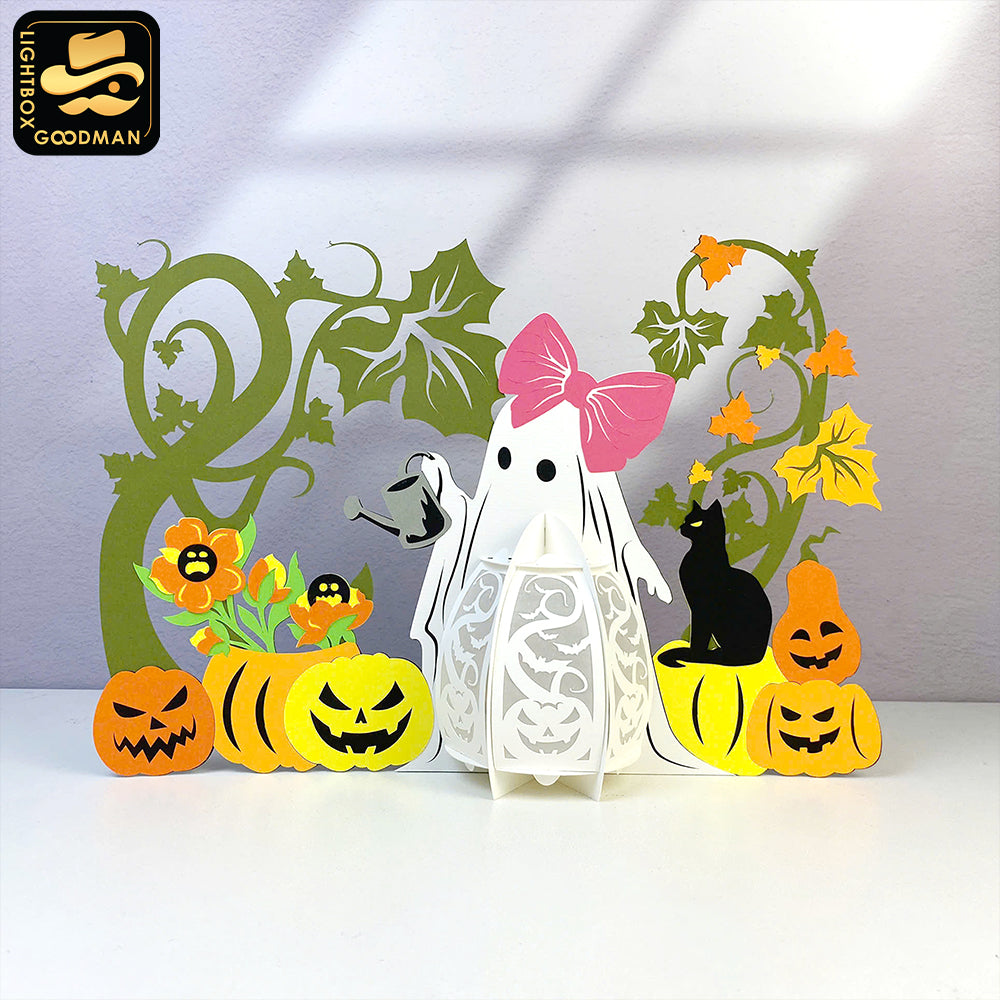 Ghost Plant - 3D Halloween Ghost Lantern File - Cricut File - LightBoxGoodMan