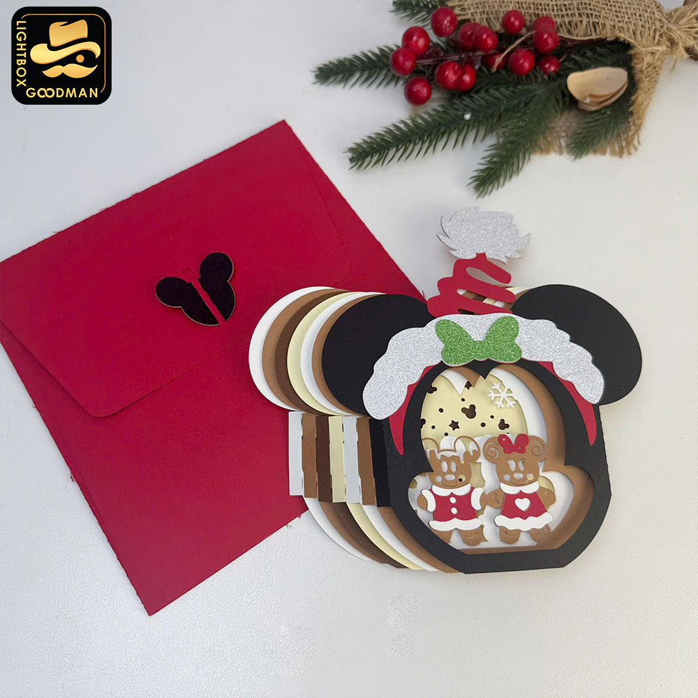 Minnie Christmas - 3D Christmas Pop-up Card File - Cricut File 1 - LightBoxGoodMan