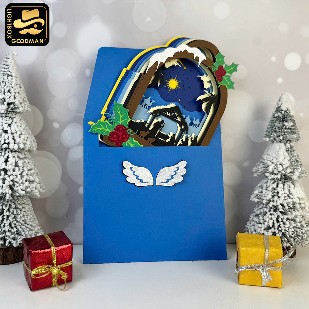 Bell Nativity - 3D Nativity Pop-up Card File - Cricut File 1 - LightBoxGoodMan