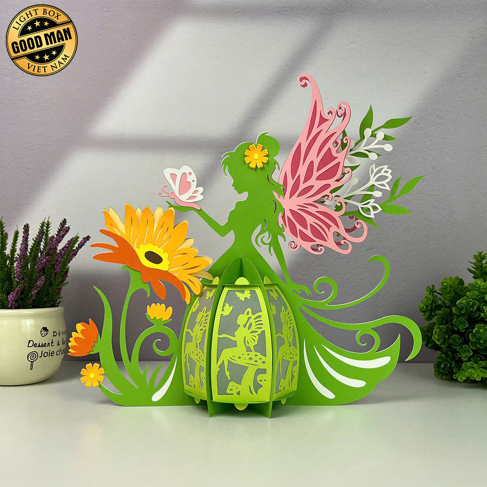 Spring Fairy - 3D Four Season Fairy Lantern File - Cricut File 1 - LightBoxGoodMan