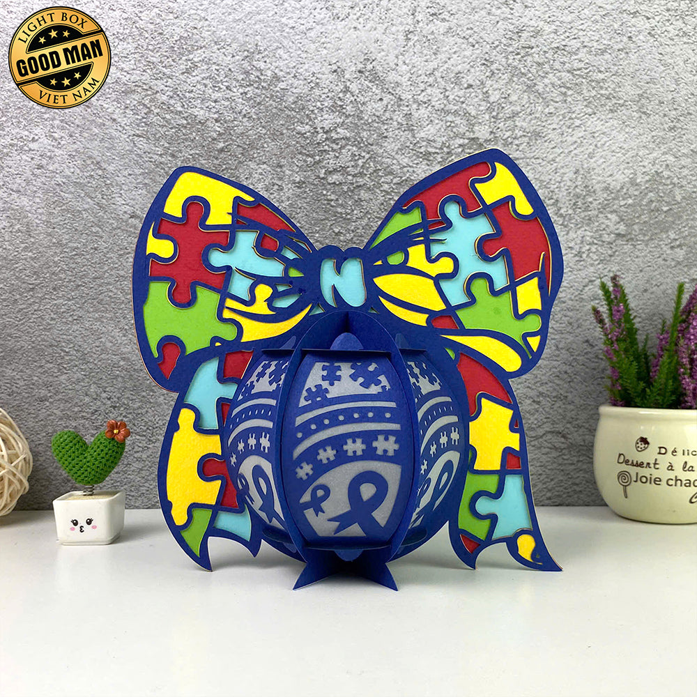 Autism - World Autism Awareness Day Themed 3D Lantern File - Cricut File 3 - LightBoxGoodMan