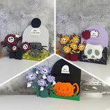 Pack 3 Halloween Flowers Vase - 3D Halloween Flowers Vase Pop-up Card File - Cricut File - LightBoxGoodMan