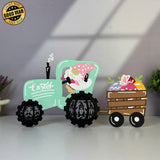 Gnome Truck Easter - Easter Truck 3D Lantern File - Cricut File - LightBoxGoodMan