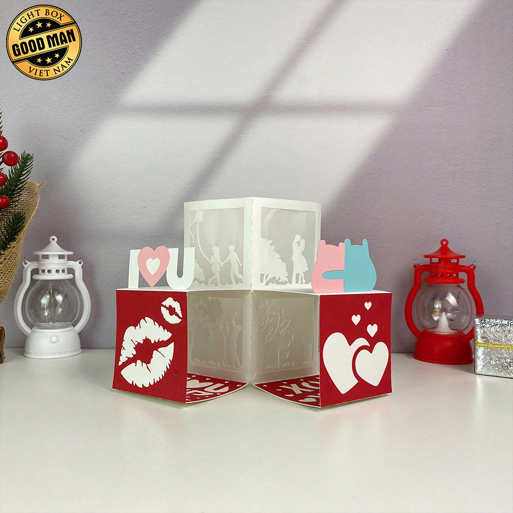 Happy Valentine - 3D Valentine Pop-up Card File - Cricut File 2 - LightBoxGoodMan