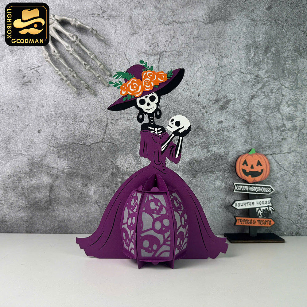 Spooky Girl 2 - 3D Spooky Lantern File - Cricut File - LightBoxGoodMan