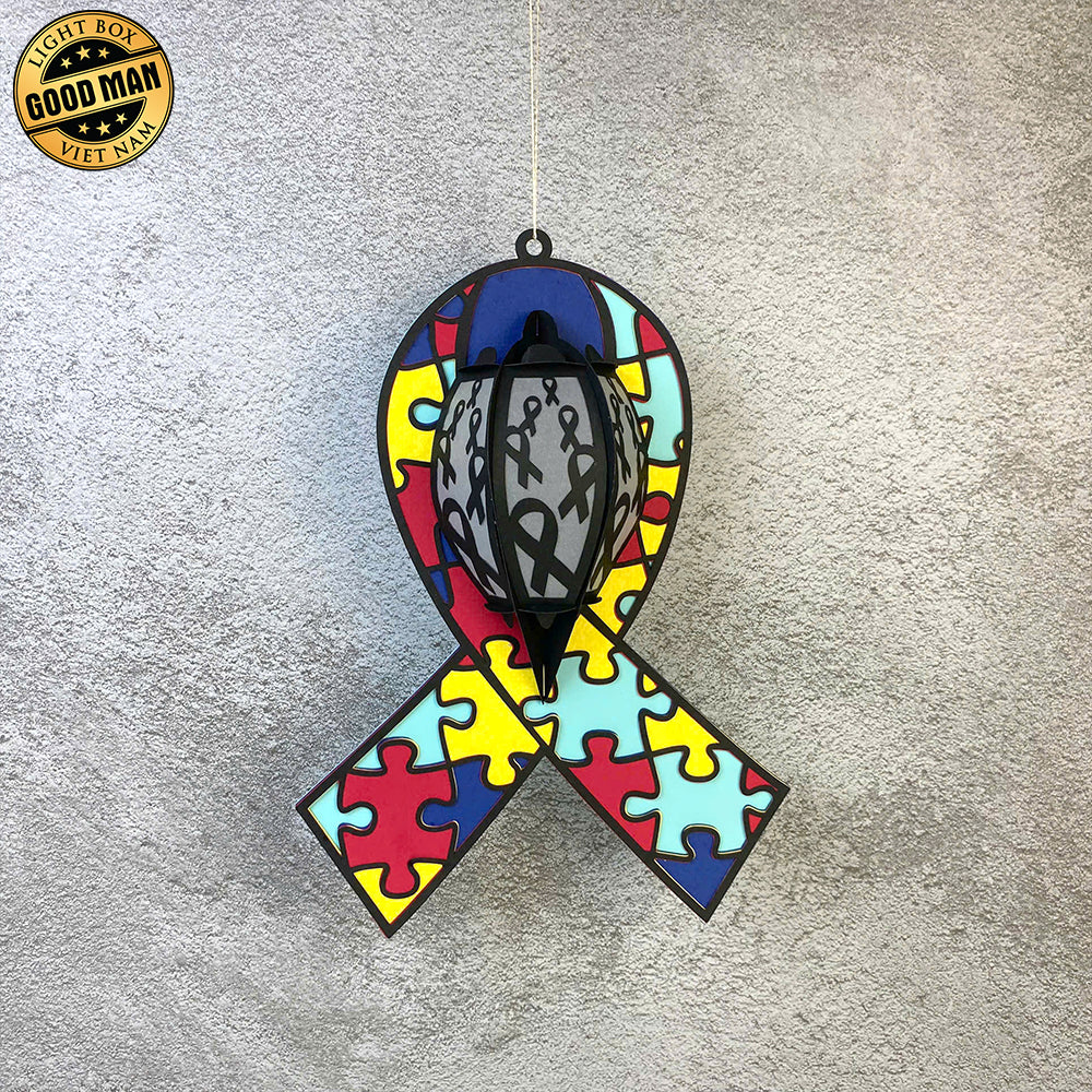 Autism - World Autism Awareness Day Themed 3D Lantern File - Cricut File 1 - LightBoxGoodMan