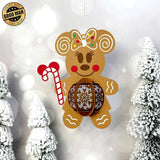 Gingerbread Minnie - 3D Christmas Lantern File - Cricut File 1 - LightBoxGoodMan