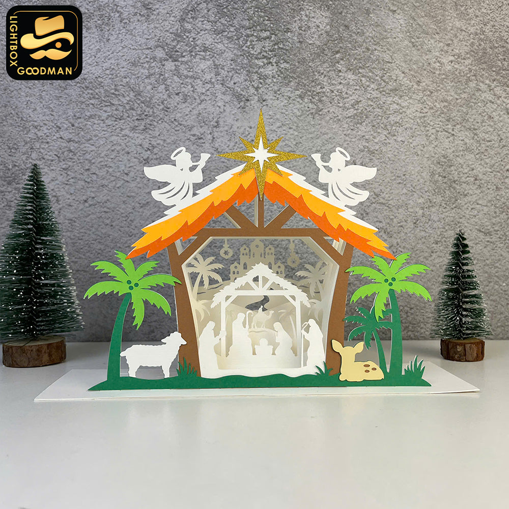 Nativity 2 - 3D Nativity Pop-up File - Cricut File 1 - LightBoxGoodMan