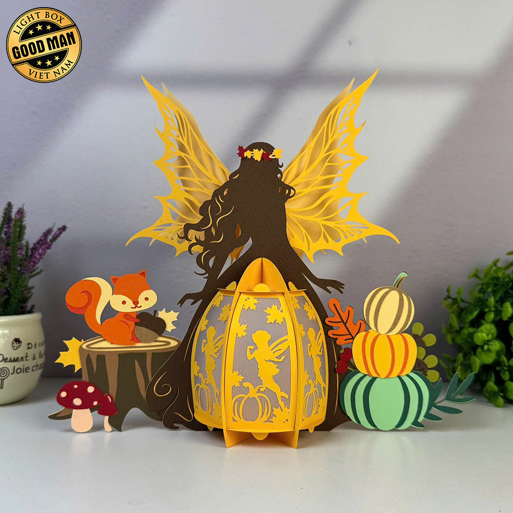 Autumn Fairy - 3D Four Season Fairy Lantern File - Cricut File 1 - LightBoxGoodMan