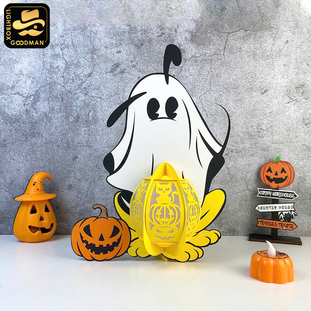 Pluto Halloween -3D  Halloween Pluto Dog Lantern File - Cricut File 1 - LightBoxGoodMan